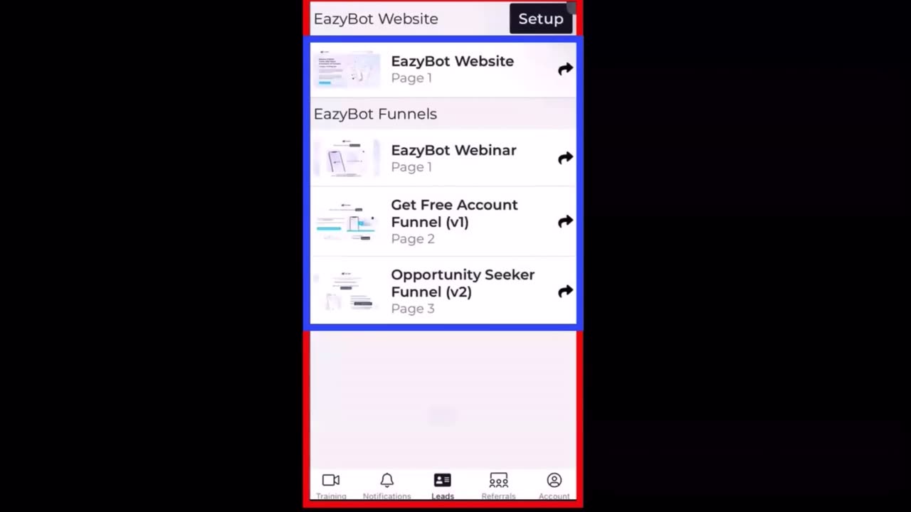 Eazybot app. Marketing, funnels, and information