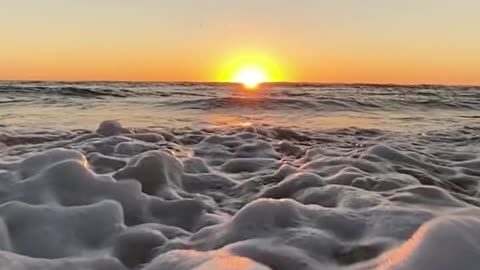 Morning video in beach .Slow motion