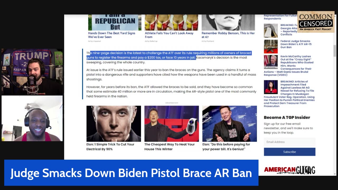 Common [CENSORED] Ep.19 - Judge Smacks Down Biden Pistol Brace AR Ban, Tucker For VP_