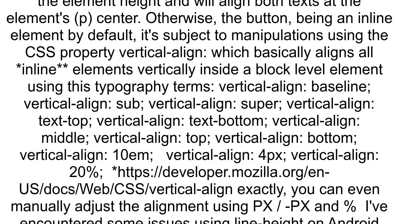 Align text baseline with a button in CSS
