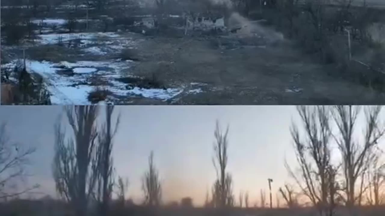 2 Camera View of Ukrainian BTR Lighting Up Russian Positions