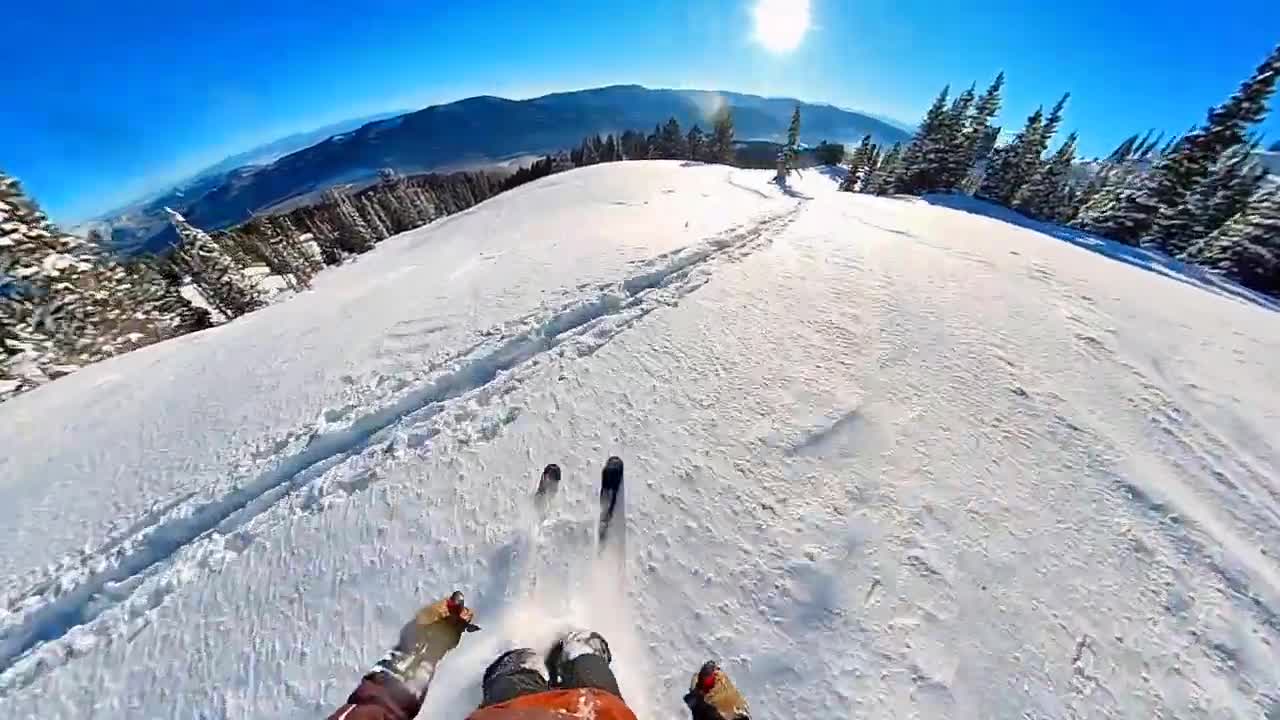 Backcountry Couloir Skiing- Bridger Bowl Montana (POV)