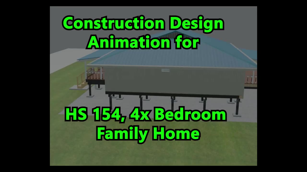 Construction Process model animation for a low-post, 4x bedroom family home