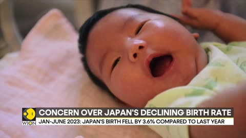 The number of births in Japan fell for the seventh consecutive year