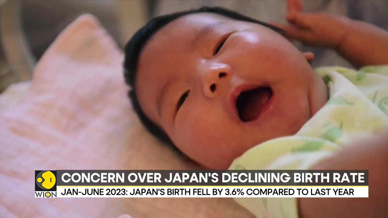 The number of births in Japan fell for the seventh consecutive year