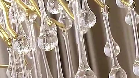 Gold Luxury Raindrop Crystal Chandelier