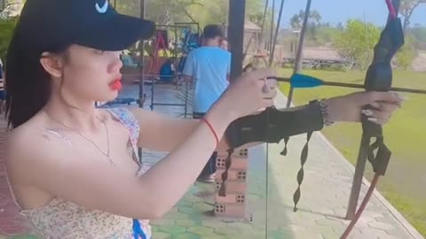 Very Cute Sexy Girl Shooting Arrow