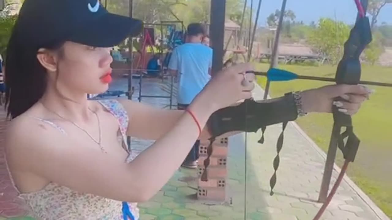 Very Cute Sexy Girl Shooting Arrow