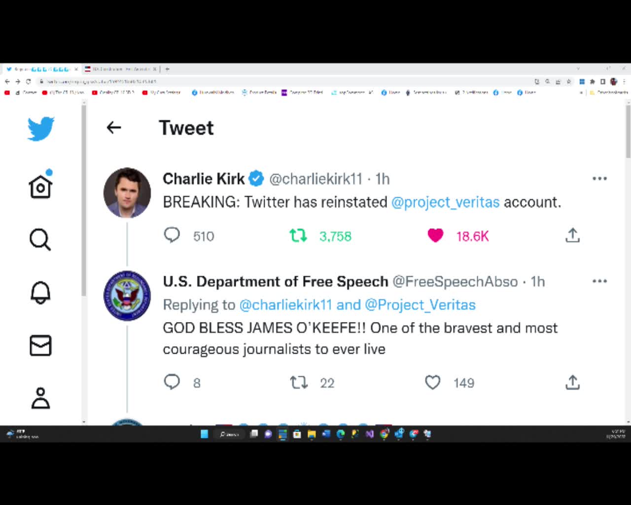 BREAKING: Twitter has reinstated @project_veritas account