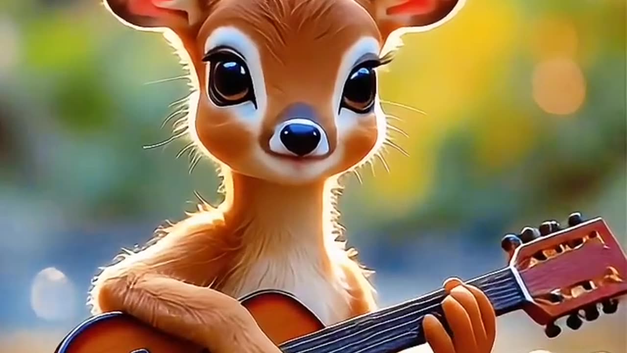 Little Animals Playing with Guitar 🎸 #cute #animalswalk #animals #ai