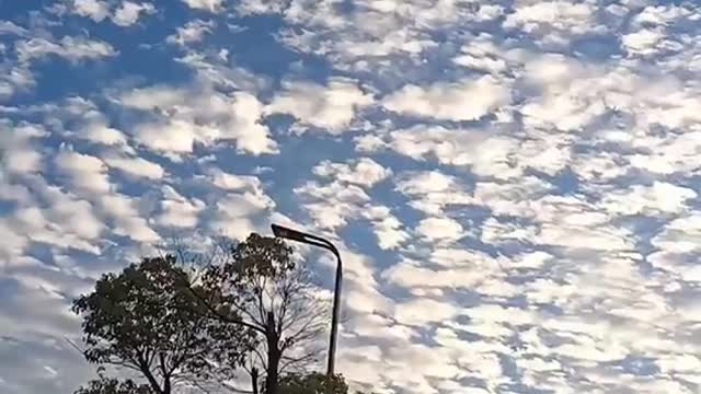 The blue sky and white clouds