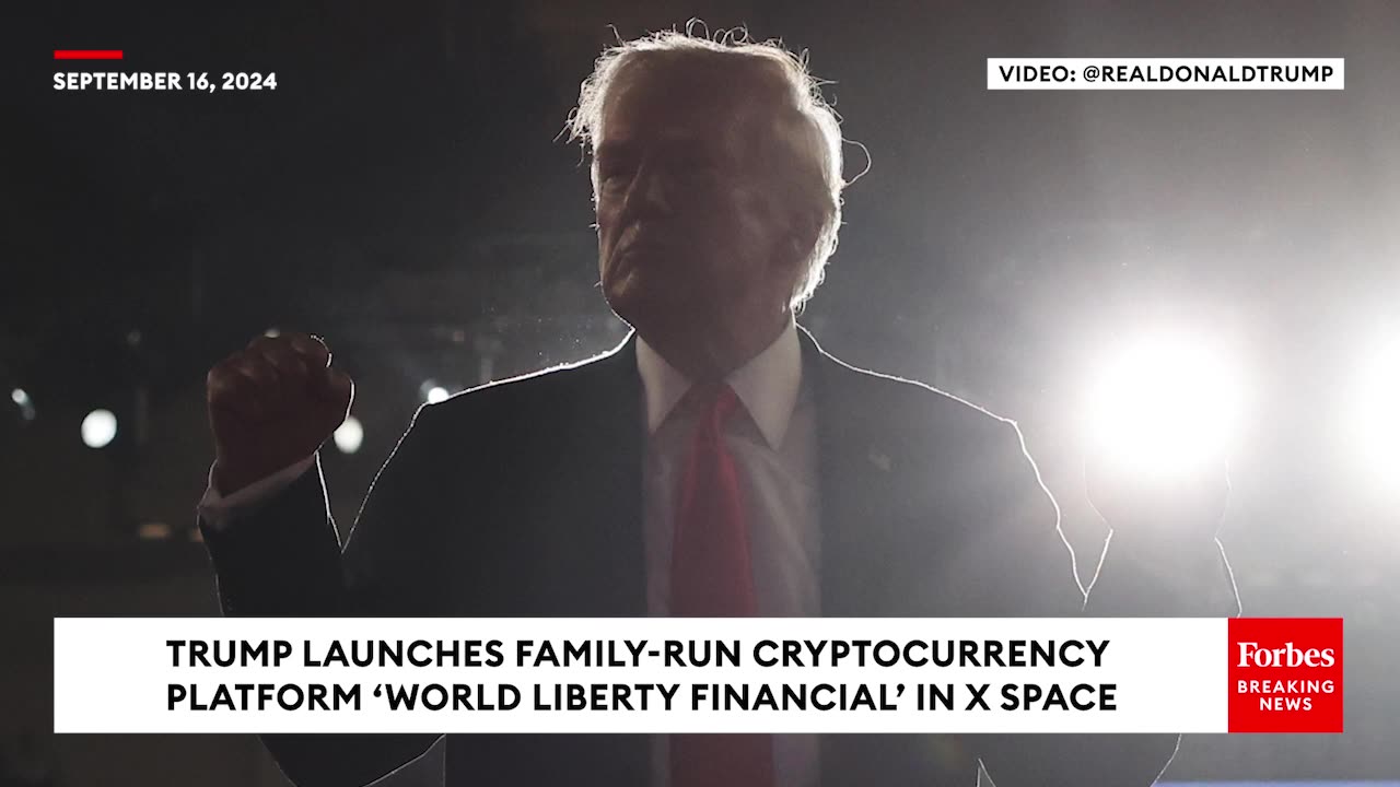 BREAKING: Trump Launches Family-Run Cryptocurrency Platform 'World Liberty Financial' In X Space