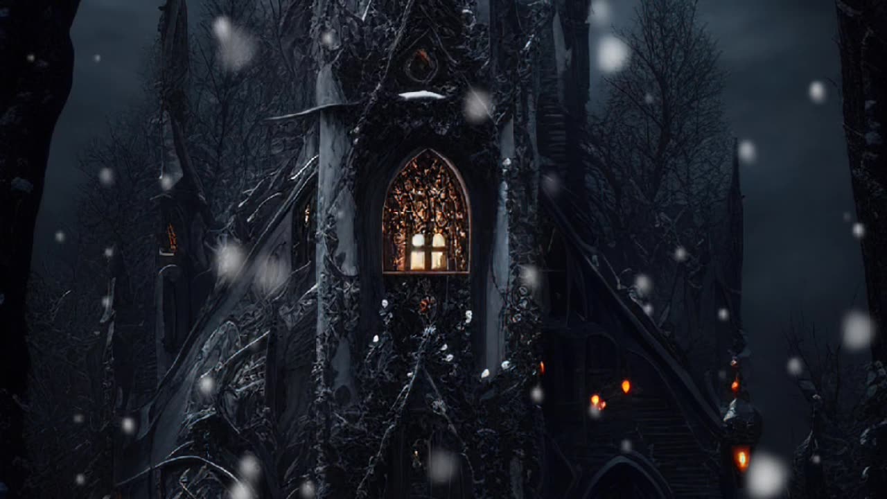 Winter Mystery | Dark House | Gothic Art | AI Art