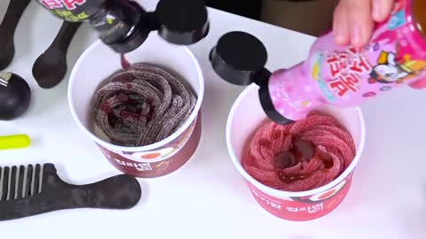 Pink Dessert VS Black Dessert Food Challenge DONA