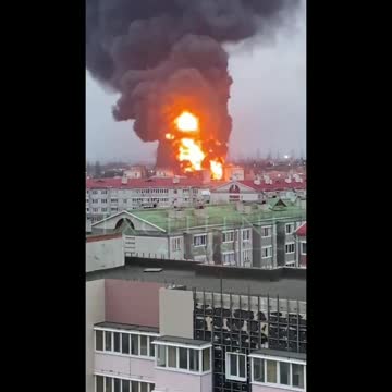 Buildings in Ukraine are burning