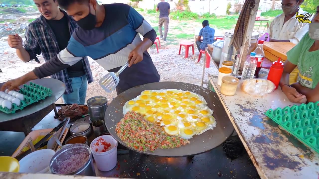 indian street food -51 Eggs Biggest Cola Tawa Pulao Rs. 30_- Only😱 l Vadodara Food