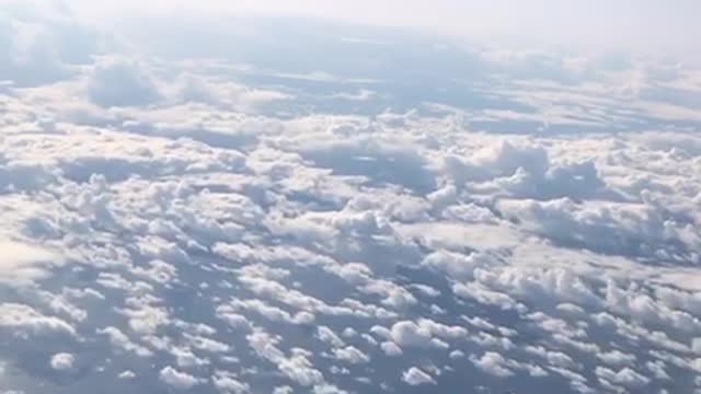 Beautiful view of the clouds from the plane