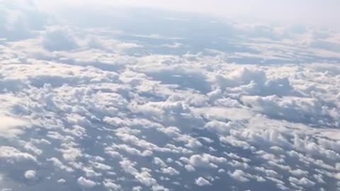 Beautiful view of the clouds from the plane