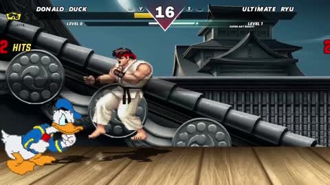 DONALD DUCK vs RYU - HIGH LEVEL INSANE EPIC FIGHT!