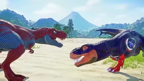 MAD SPIDERMAN the New Dinosaur vs VENOM, BATMAN, JOKER & IRON-MAN - The Epic Super Hero Showdown!