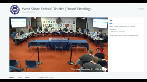 Statement from Kelly Brent VP of West Shore School District School Board