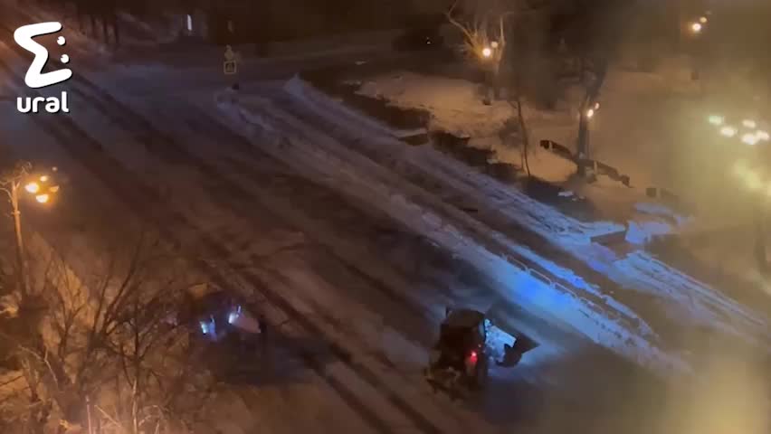 A snowplow driver had a lonely waltz at 4 a.m. in Magnitogorsk.