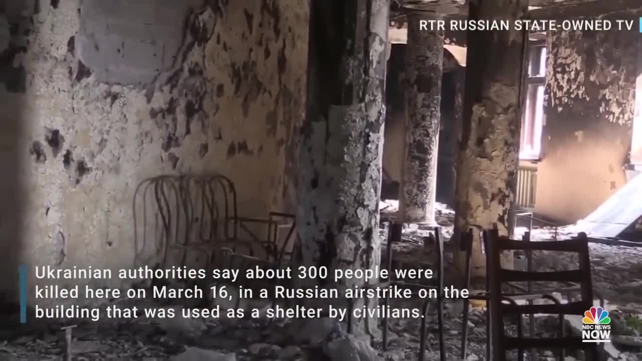 Bombed Mariupol Theater Shown On Russian State TV