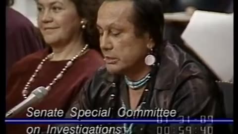1989 - American Indian Activist Russell Means testifies at Senate Hearing