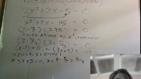 Church with Brother Stephen presents Math Class. The Quadratic Equation Factorizing