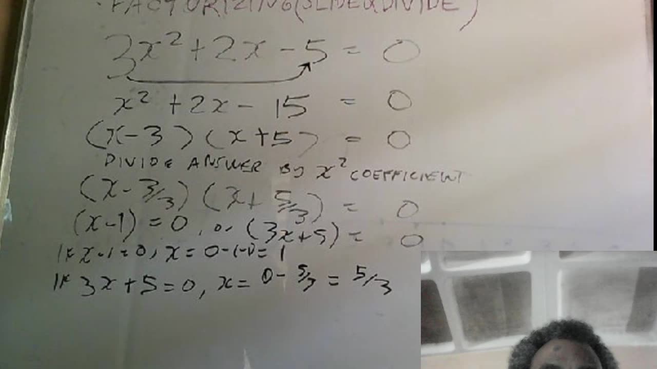 Church with Brother Stephen presents Math Class. The Quadratic Equation Factorizing