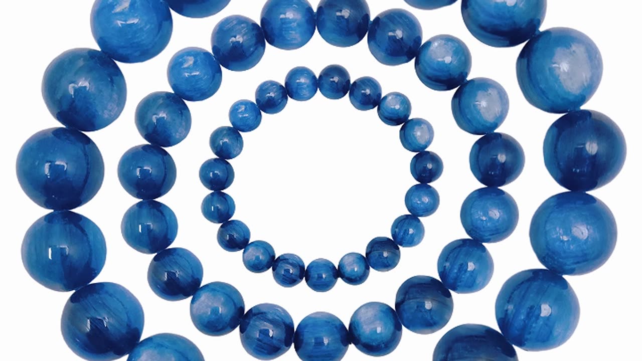 Kyanite Gemstone Bracelet 10mm beads healing energy stone bracelet for Women 03