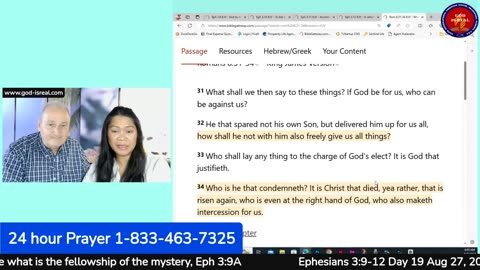 Aug.27, 2024 Book of Ephesians 3:9-12 Eternal Purpose Day 19 - Pastor Chuck Kennedy