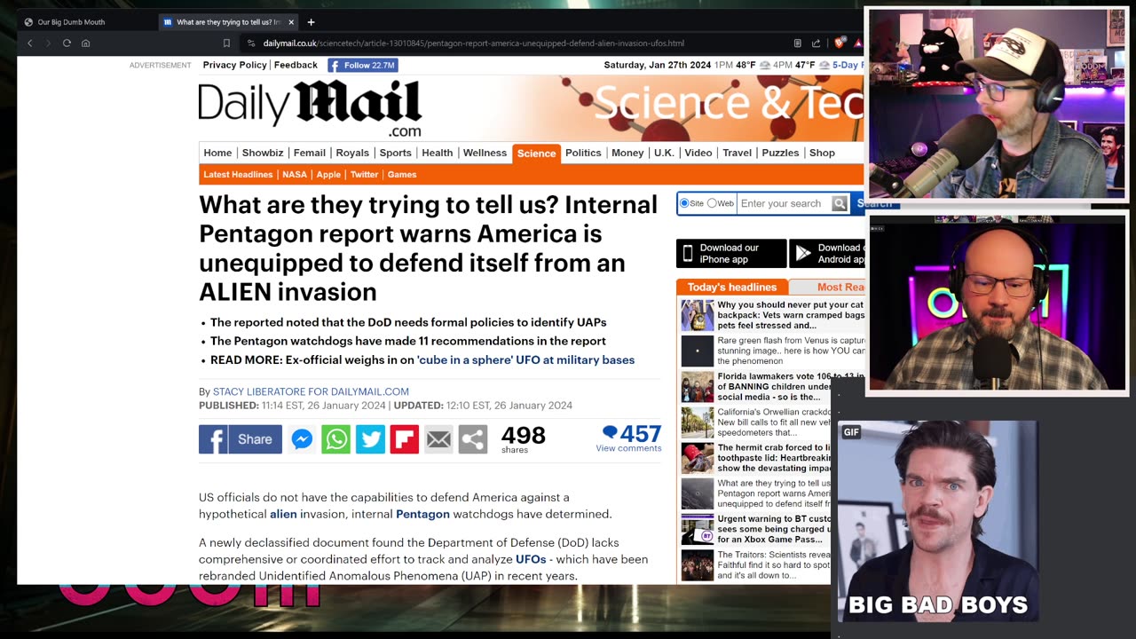 OBDM1172 - Pentagon Alien Invasion | Texas Civil War | Strange News