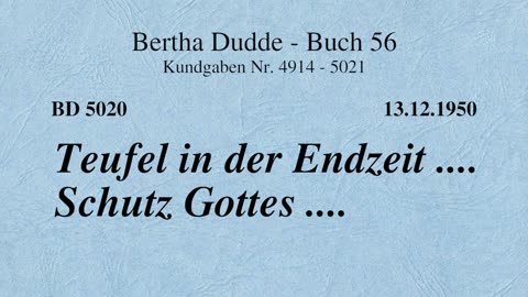 BD 5020 - TEUFEL IN DER ENDZEIT .... SCHUTZ GOTTES ....