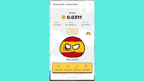 new mining mini app///Free $10 Per Day 🔥 - Greedy Ball Telegram BOT Mining - Crypto P2E Games