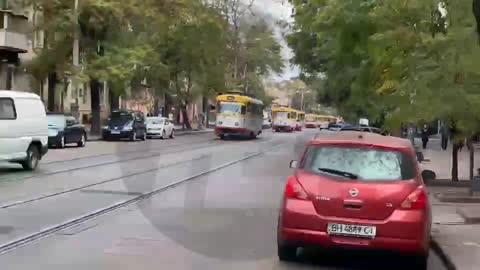 Municipal electric transport stopped in Odessa