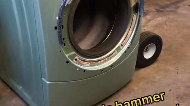 Not even Thor's hammer could take out this Whirlpool washer!!