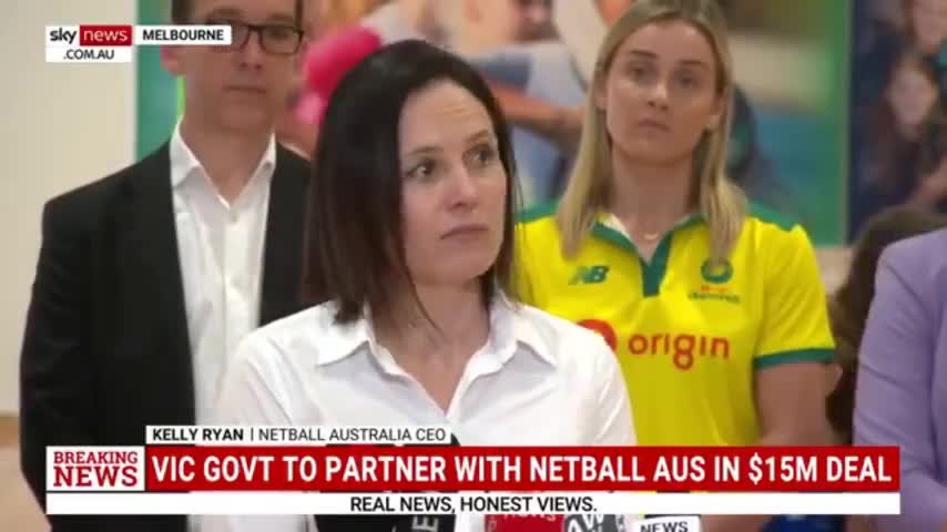 .An attendee at The Aus Netball Vic Govt Sponsorship announcement suffers a medical emergency on live TV..
