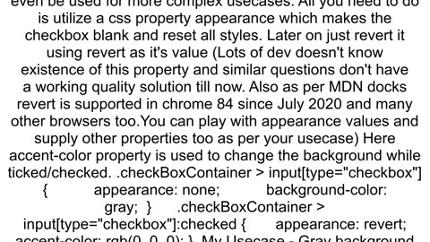 Cannot set background color for unchecked checkbox