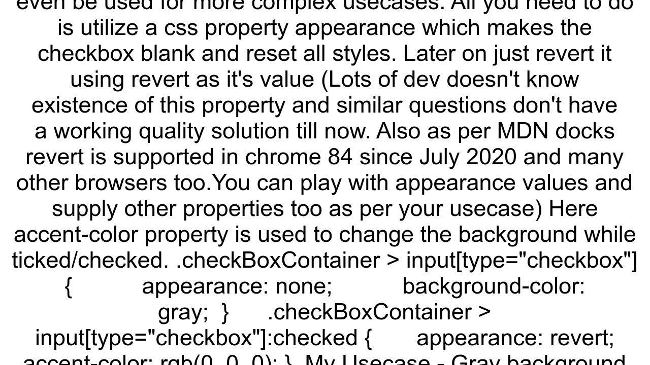 Cannot set background color for unchecked checkbox