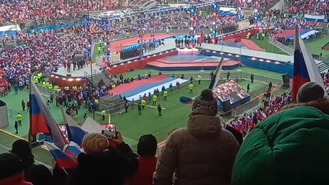 Putin gave a speech at the stadium