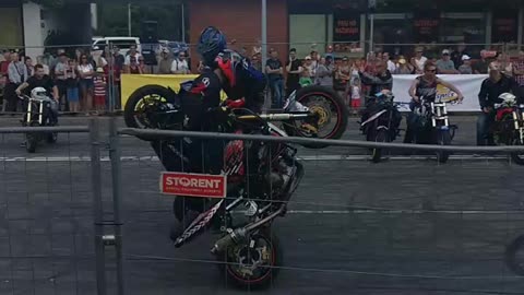 Motorcycles rear wheel dance