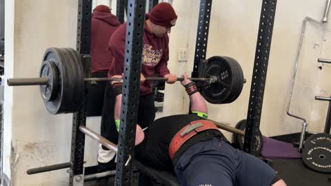 Bench PR 455lbs x 3 reps