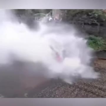 Motorbike Water Fail. Motorbike can't ride through water as easy as cars
