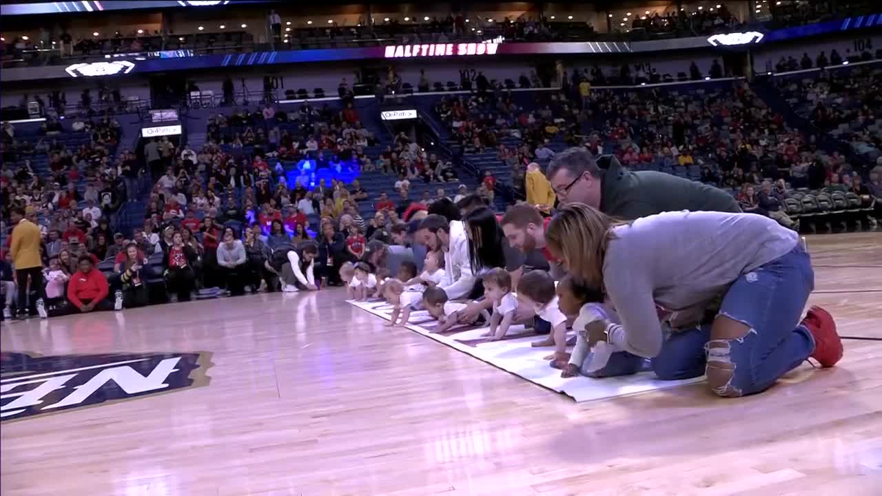 Babies Compete @ 2019 Baby Crawl Race | New Orleans Pelicans