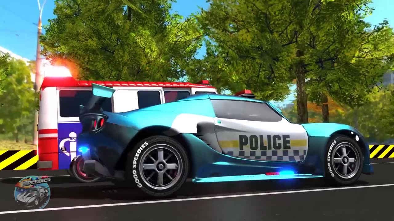 Wheels On The Police Car Nursery Rhyme for Children by Speedies