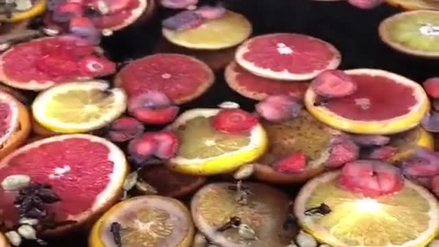 Famous Russian street food - Yummy fruit tea