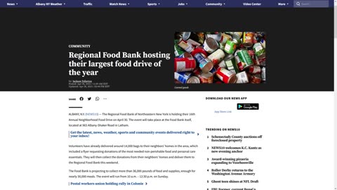 Regional Food Bank in Albany, NY Hosting Their Largest Food Drive of the Year on April 30, 2023