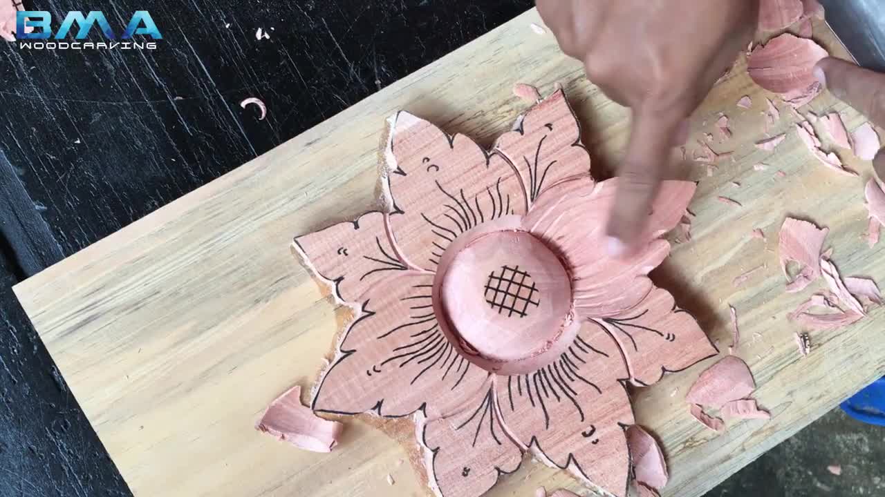 simple flower carving tutorial