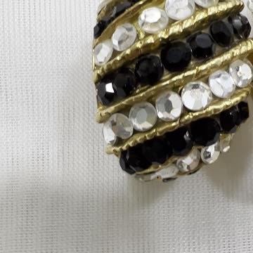 Handmade Unique 1” Clip On Earrings. Made with Swarovski Crystal, Swarovski Jet